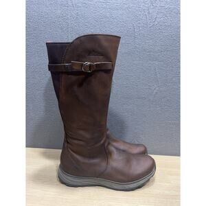 Eddie Bauer Midlite Lodge Boots Brown Leather Fleece Lined Winter Womens Size 8